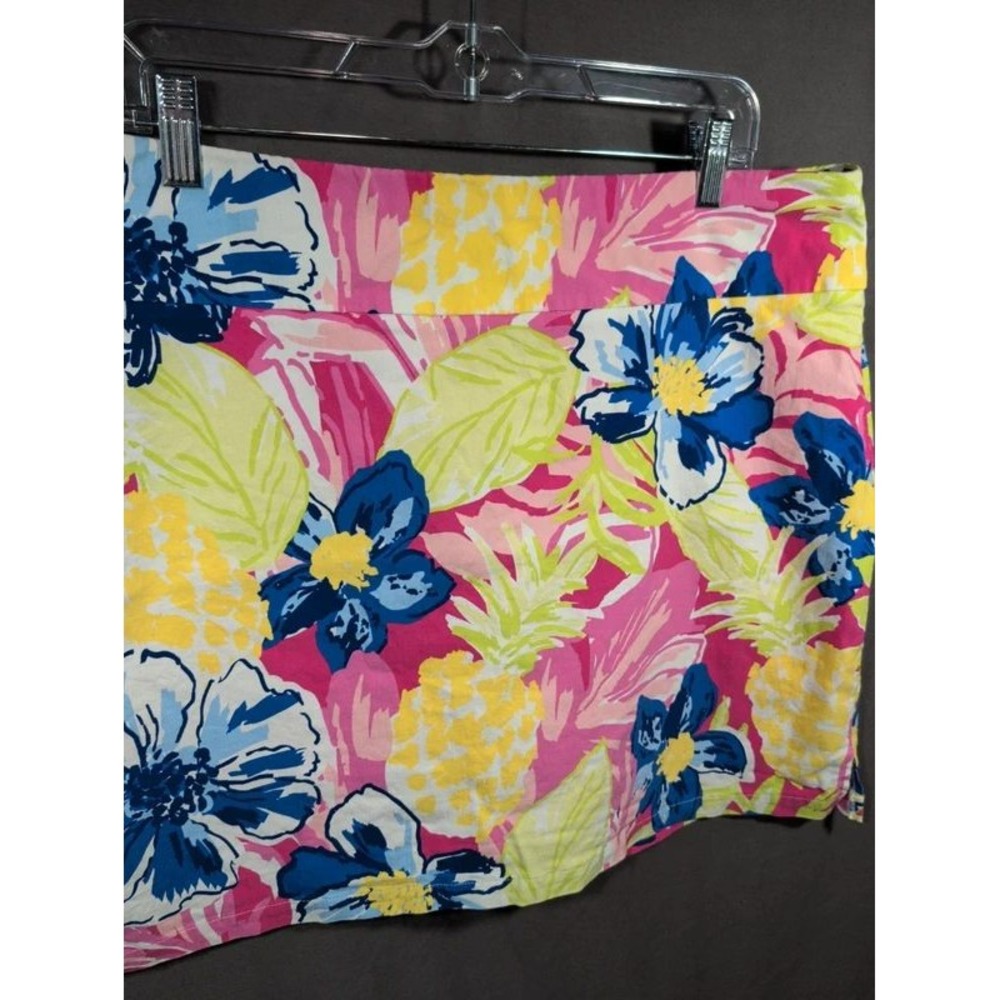Rafaella 2XL Tropical Pink Floral Stretchy Tennis Skort Built In Shorts Women's